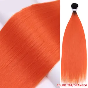 Hot Sale Premium Fiber 12 To 36 Inches Heat Resistant Ombre Blonde Weave Bone Straight Hair Bundles Synthetic Hair Extensions