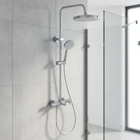 Ensemble de robinetterie de douche en laiton avec douchettes à jet pluie et douchette à main, système de douche mural pour la rénovation de salles de bain d'appartements