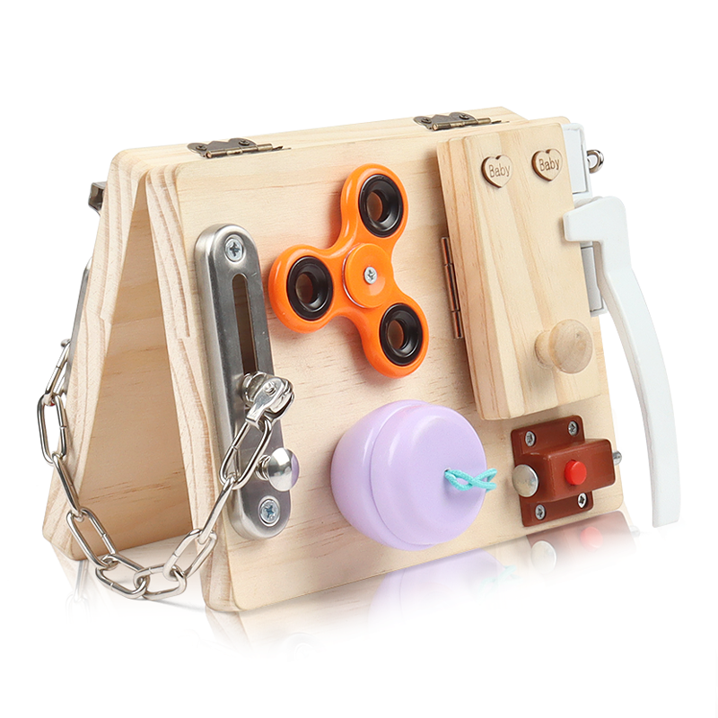 Деревянные Игрушки для раннего развития, многофункциональные занятые блоки, складная игра для доски с блокировкой, Обучающие игрушки Монтессори для детей