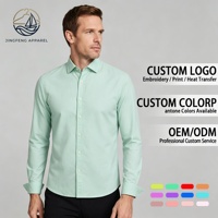 Chemise Oxford pour homme 100 % coton, personnalisable avec logo, boutonnée, finition douce et rafraîchissante pour l'été