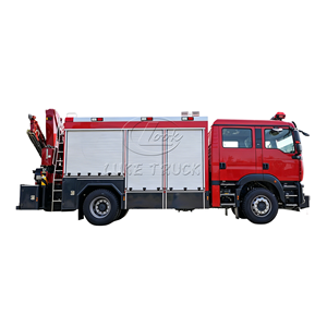 Camion de sauvetage incendie Howo robuste entièrement équipé avec grue - Product Image 1