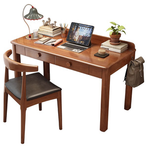 Solid Wood Computer <b>Desk</b> Rubber Wood With Drawer For Home Office Bedroom <b>Study</b> Furniture - Product Image 5
