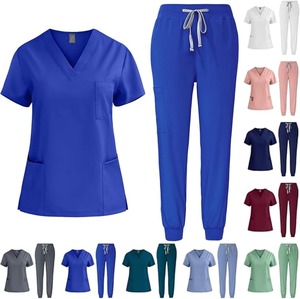 Enfermería Médico Scrubs Doctor Hospital Clínica de mascotas Salón de belleza Ropa DE TRABAJO Scrubs Uniformes Conjuntos Jogger Conjuntos Logotipo personalizado Cuello en V - Product Image 2