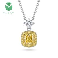 Joyería fina 18K oro blanco laboratorio creado diamante collar HPHT Real Lab diamante cadena de oro
