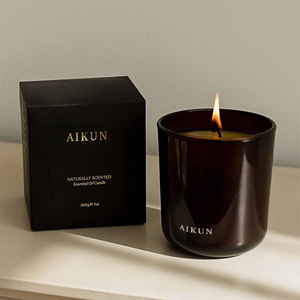 ผู้ผลิต AIKUN ขายส่งภาชนะแก้วฝ้าแบบใช้ซ้ำได้ รับผลิตเทียนหอม OEM สำหรับชุดของขวัญ ตกแต่งบ้าน - Product Image 3
