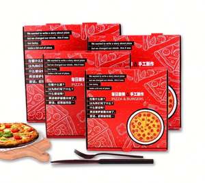 Prix de gros, boîte à pizza pour livraison à moto, design de boîte à pizza, carton blanc personnalisé, carton ondulé de 10 pouces, OEM - Product Image 6