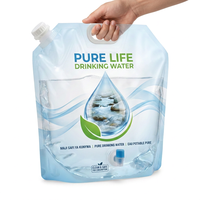 Sac à eau potable flexible de 3L, 5L, 10L, 15L avec valve pour l'emballage de liquides, sac en plastique