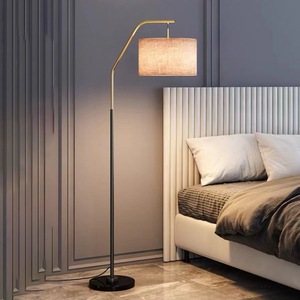 Modern Floor Lamp Beige Fabric Shade Metal Body Adjustable Height <b>LED</b> <b>Light</b> Source For Living Room Bedroom Reading <b>Corner</b> - Product Image 4