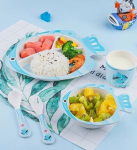 Nouvel ensemble de vaisselle 2021 en paille de blé pour bébés, assiettes et bols écologiques en forme de poisson pour l'alimentation des tout-petits - Product Image 4