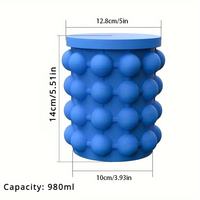 Outils à glace 2-en-1 réutilisables en silicone écologique, avec couvercle de seau à glace et moule à glace sphérique intégré, qualité alimentaire, démoulage facile