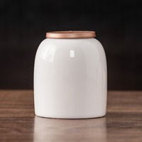 Pot en céramique scellé avec couvercle en aluminium blanc, pour le stockage du thé, urne commémorative pour animaux de compagnie, 220 ml