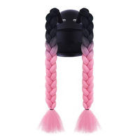Tresses décoratives pour casque de moto en cheveux synthétiques dégradés, accessoires queue de cheval pour la décoration de moto
