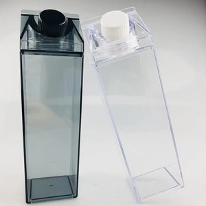 Botella de Agua Transparente 100% Ecológica, Libre de BPA, Reutilizable, para Exteriores, Vaso de Plástico, Taza Tipo Caja de Leche de Colores - Product Image 3