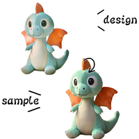 Peluche Dragon Personnalisable Unisexe, Jouet en Peluche Mignon, Conception ODM/OEM, Modèle Dinosaure pour Souvenir d'Entreprise