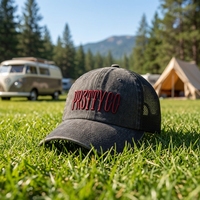 Gorra de Béisbol de Algodón Lavado con Efecto Desgastado, Bordado 3D, Logotipo Personalizado, Sin Estructura, Estilo Trucker, Malla, Vintage, Gorras, Topi