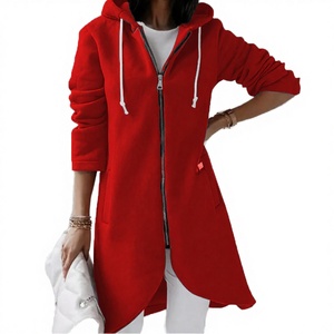 S-5XL <b>Spring</b>/Autumn New Personalized Eco-Friendly Polyester Blend Y2K Street Sweater Zipper Hooded Long Plush - Product Image 3