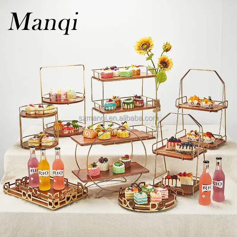 Supplies Buffet Display Stand Cake Tools Metal Cake Table Buffet Riser Crystal Round Square Wedding Cake Stand Dessert Stand Set