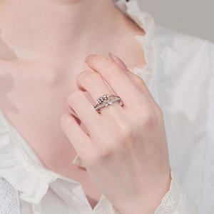 <span class=keywords><strong>Anillo</strong></span> Giratorio <span class=keywords><strong>de</strong></span> Diseño Original para Aliviar la Ansiedad para Mujer, Cuentas Giratorias <span class=keywords><strong>de</strong></span> la Suerte, Banda Abierta, Aleación Hipoalergénica para Uso Diario - Product Image 3