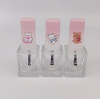 Cepillo de nailon con mango de plástico y tapa cuadrada de vidrio UV degradado, logotipo/color personalizado, tapa de rosca para esmalte de uñas y aceite.
