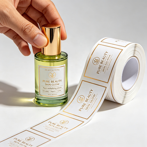 Autocollants personnalisés en gros avec logo, étiquettes adhésives dorées pour pots de bougies de soja, emballage brillant et étanche - Product Image 1