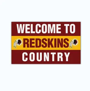 Bendera sepak bola Washington Redskins kustom kualitas tinggi Selamat datang di negara Redskins terbaik