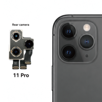 Caméra arrière de téléphone portable OEM pour 11 Pro avec câble flexible, sac OPP et emballage antistatique