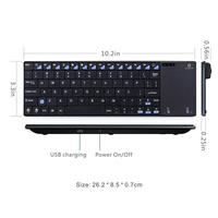 Clavier sans fil ultra-mince de haute qualité avec pavé tactile intégré de grande taille pour Android TV Box, smartphone et tablette