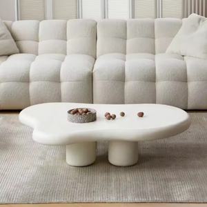 Ensemble de table basse moderne pour la maison, crème blanche, forme de nuage ondulé, design de table centrale, salon - Product Image 2
