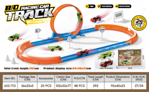 Pista de Carreras Eléctrica para Autos a Escala 1:64, con Batería de Litio, Juguete de Ensamblaje para Niños y Niñas - Product Image 2