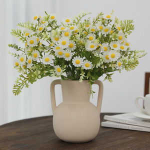 Artificial Chamomile Flowers Bouquet Orange Yellow Plastic Fabric High Simulation Natural Style Home Restaurant Decoration - Product Image 2