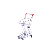 Chariot de chariot de supermarché de chariot à panier de fil de zinc