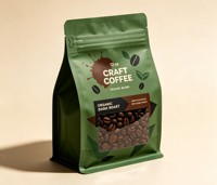 Sacs à café biodégradables personnalisés de 12 oz en gros, emballages de 250 g pour café, sacs en plastique de 12 oz pour les entreprises de café avec valve