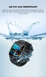 นาฬิกาอัจฉริยะ3ATM กันน้ำขนาด1.96นิ้วหน้าจอสัมผัสเต็มขนาดใหญ่430 mAh แบตเตอรี่ V71โทรออกด้วยอัตราการเต้นของหัวใจ Spo2ออกกำลังกายนาฬิกาข้อมือ