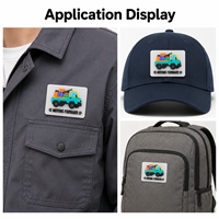 Patch PVC transparent personnalisé, logo de camion 3D en relief, badge en caoutchouc pour vêtements de travail, uniformes et sacs de livraison logistique
