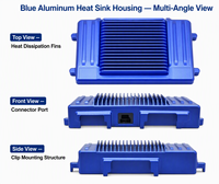 Boîtier de dissipateur thermique en alliage d'aluminium anodisé bleu personnalisé |   Usinage de précision CNC |   Boîtier électronique OEM/ODM