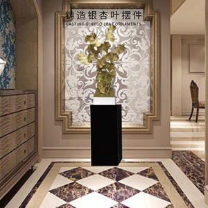 Adorno de Hoja de Ginkgo Fundido en Metal, Escultura de Aluminio, Decoración para el Hogar, Pieza de Arte de Forma Irregular, Origen Shenzhen - Product Image 1