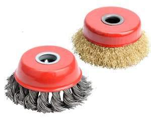 Sikat gelas putar 75mm kekerasan tinggi alat sikat kawat cangkir baja tahan karat 100mm untuk menggiling cakram abrasif 10mm OEM dapat disesuaikan - Product Image 4