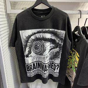T-shirt Américain Rétro Hell Star Future Person Imprimé Gothique Anti-Plis en Coton/Fibre de Bambou 300 Grammes Col Ample Manches Courtes - Product Image 5
