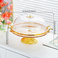 Plateau de présentation durable en plastique de style nordique avec couvercle pour gâteaux, desserts, bonbons, idéal pour la décoration de fêtes, pour hôtels et entreprises