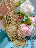 2023 nouveau Design AU750 brillant 18K or jaune pur chaîne collier à breloques grand gros usine directe pour les mariages et les cadeaux