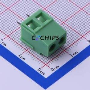 KF128L-5.08-2P Screw Terminal Block Through hole Component (THT),P=5.08mm Connector 1x2P 5.08mm Green Through Hole - Product Image 1