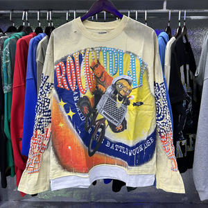 Men's Clothing <b>Top</b> Quality Heavyweight 100% Cotton Street <b>Long</b> <b>Sleeved</b> High Street Rough Sweatshirt Playing Hoodies for Men - Product Image 1