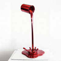 Sculpture en résine de peinture rouge coulée électro-plaquée en fibre de verre, modèle géant personnalisé pour l'extérieur