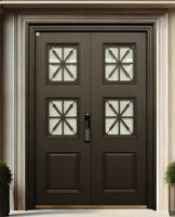 Porte d'entrée extérieure en alliage d'aluminium de style moderne, anti-effraction, personnalisée, pour villa de luxe, hôtel