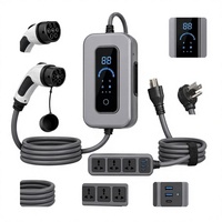 Stasiun Pengisian Daya EV Portabel Tipe 2 Pengisi Daya Kendaraan Listrik dengan Layar LCD Port USB Distribusi Daya untuk Rumah Garasi