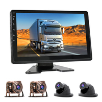 Monitor de pantalla táctil todo en uno 10,1 pulgadas 4CH GPS Android 4G compatible con SIM con sistema de cámara de vehículo de coche HD de 360 grados