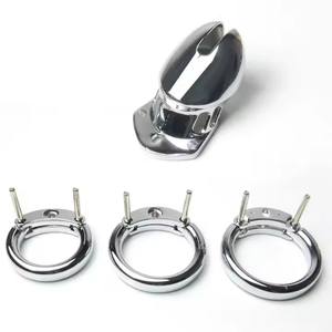 Erkekler için farklı büyüklükte bekaret kafesleri ile yüksek kaliteli Metal bekaret kilidi seks oyuncakları yetişkin kullanımı - Product Image 2