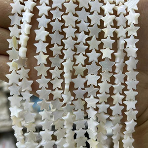 Perle a Forma di Cuore e Stella in Madreperla Gialla, Perle a Cuore in Madreperla 8mm, Filo di Perle a Cuore in Conchiglia 15,5 Pollici, Componenti per Gioielli - Product Image 4