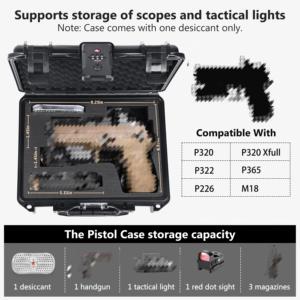 Kinghardcase TSA Được Phê Duyệt Sig Sauer P320 Tương Thích Cứng Shell Gun Trường Hợp Khóa Đóng Cửa Không Thấm Nước IP67 Cho Du Lịch - Product Image 2