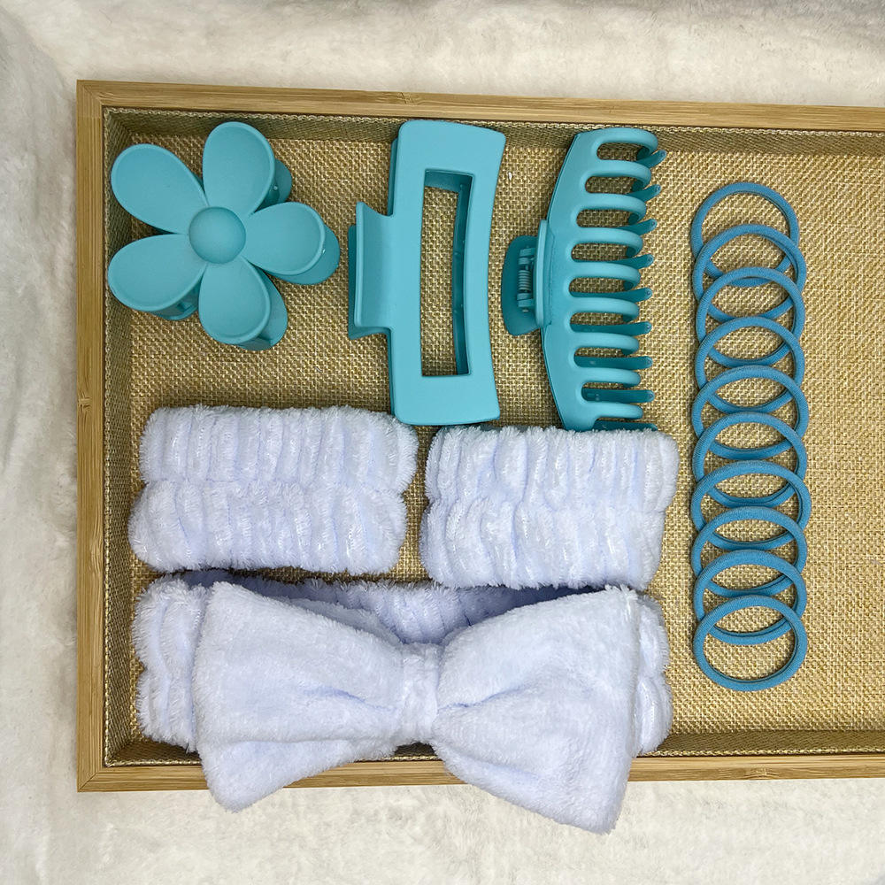 Ensemble bandeau et serre-tête bleu 16 pièces